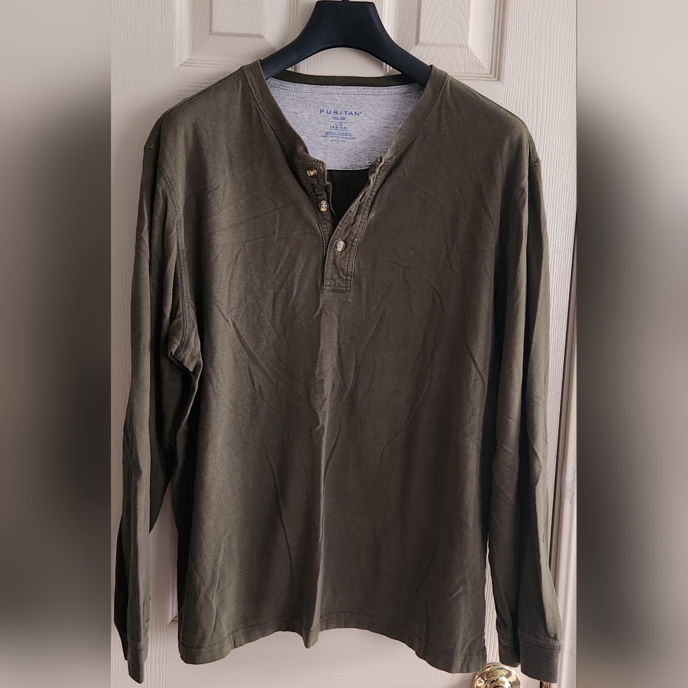 Puritan long sleeve pullover shirt